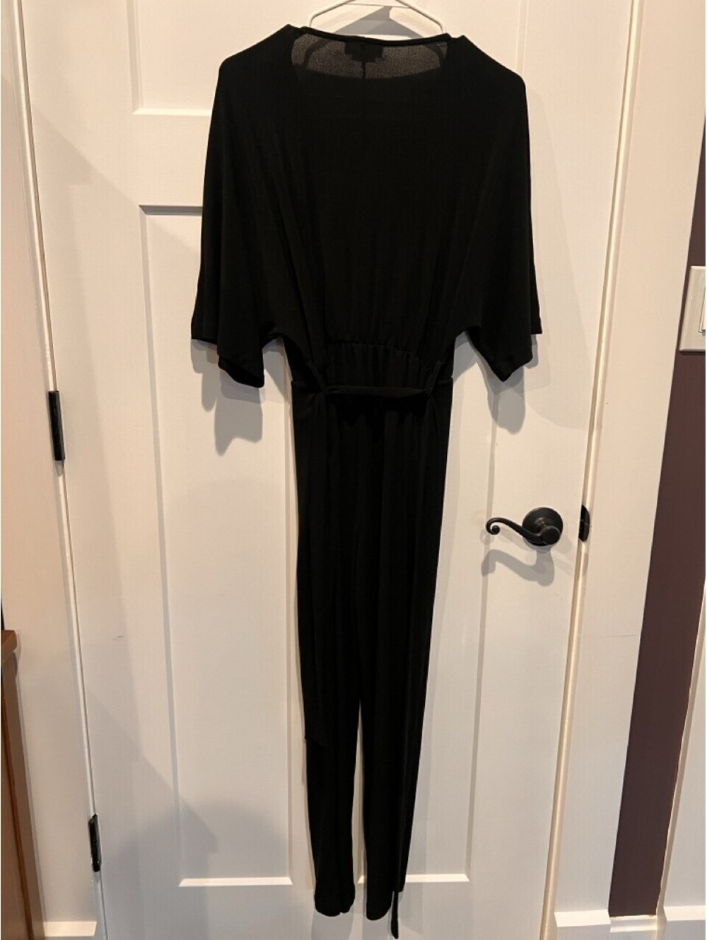Lovers + Friends Womens S Black Dolman Sleeve Jumpsuit V Neck